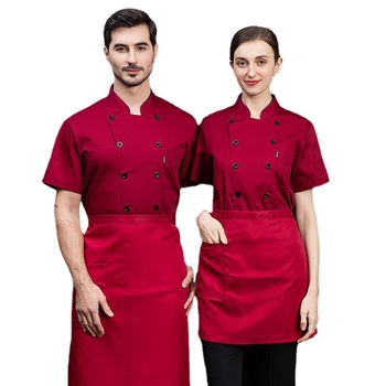 Lühikeste varrukatega suvised ühevärvilised lääne restorani hotelli kokariided hotelli küpsetamise köögi koka tööriided meestele