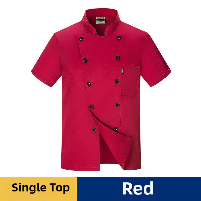 Lühikeste varrukatega suvised ühevärvilised lääne restorani hotelli kokariided hotelli küpsetamise köögi koka tööriided meestele