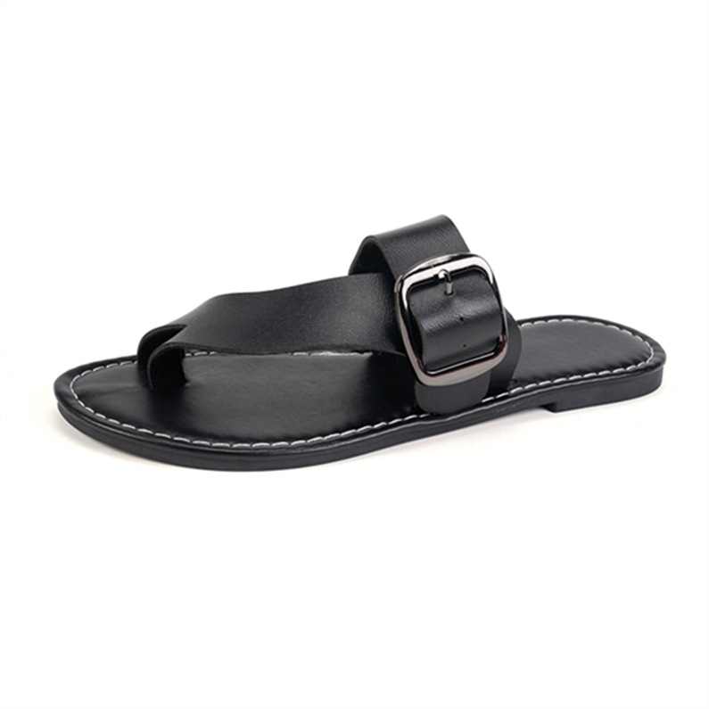 2025 nyári új, határokon átnyúló európai és amerikai külkereskedelmi, plus size lábujjú, divatos, lapos, hétköznapi strandszandálok és papucsok női nagykereskedelemben