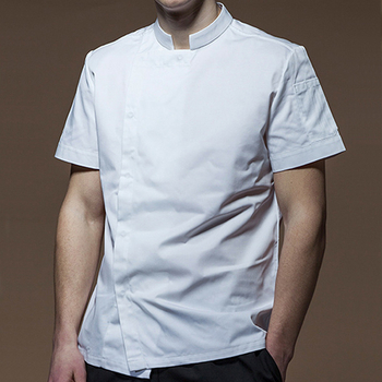 Meeste ühevärvilised püstkraega lühikeste varrukatega kokariided, õlikindlad ja saastumisvastased, hotelli restorani seljaköögi kokandusriided, mugavad professionaalsed kokariided