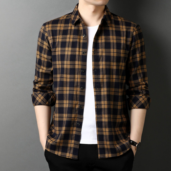 Programozó kockás ing, tavaszi és őszi férfi hosszú ujjú, bő, divatos, vékony kabát, japán férfi ing kockás mintával