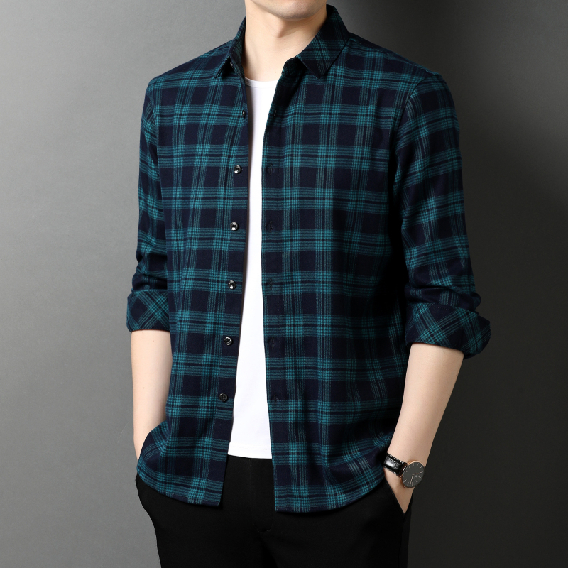 Programozó kockás ing, tavaszi és őszi férfi hosszú ujjú, bő, divatos, vékony kabát, japán férfi ing kockás mintával