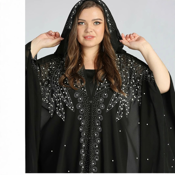 Σάλι με μανίκι τρομπέτας από στρας με στρας και πούλιες με θερμή τρύπα από 2025 σε διασυνοριακή τιμή, με μανίκια τρομπέτας και στρας από τη Μέση Ανατολή, Αφρική και Νοτιοανατολική Ασία, σε καυτή προσφορά