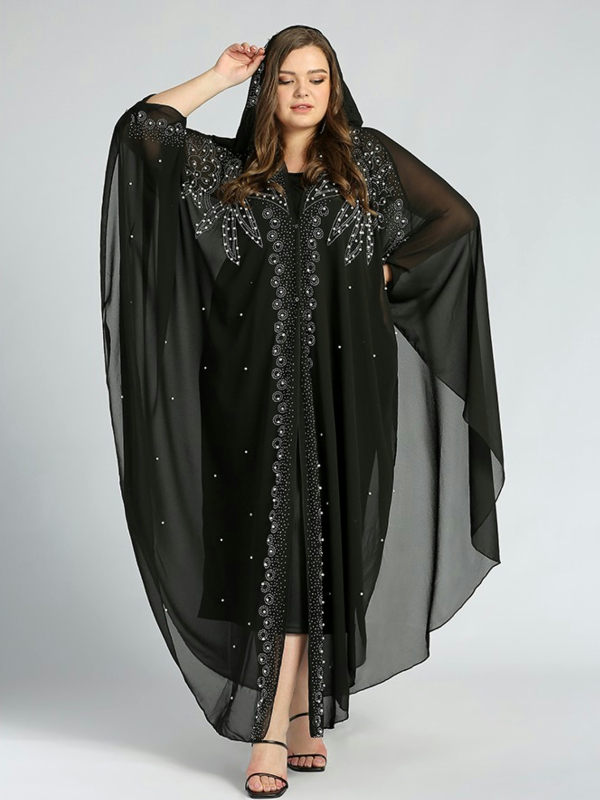 2025. Šljokice, vruće izbušene proljetne kristale, bliskoistočni, afrički, jugoistočnoazijski, vještački kamen, trubasti rukavi, široki šal, prekogranična vruća rasprodaja