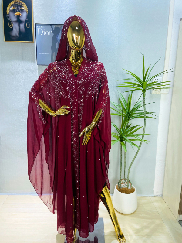 2025. Šljokice, vruće izbušene proljetne kristale, bliskoistočni, afrički, jugoistočnoazijski, vještački kamen, trubasti rukavi, široki šal, prekogranična vruća rasprodaja