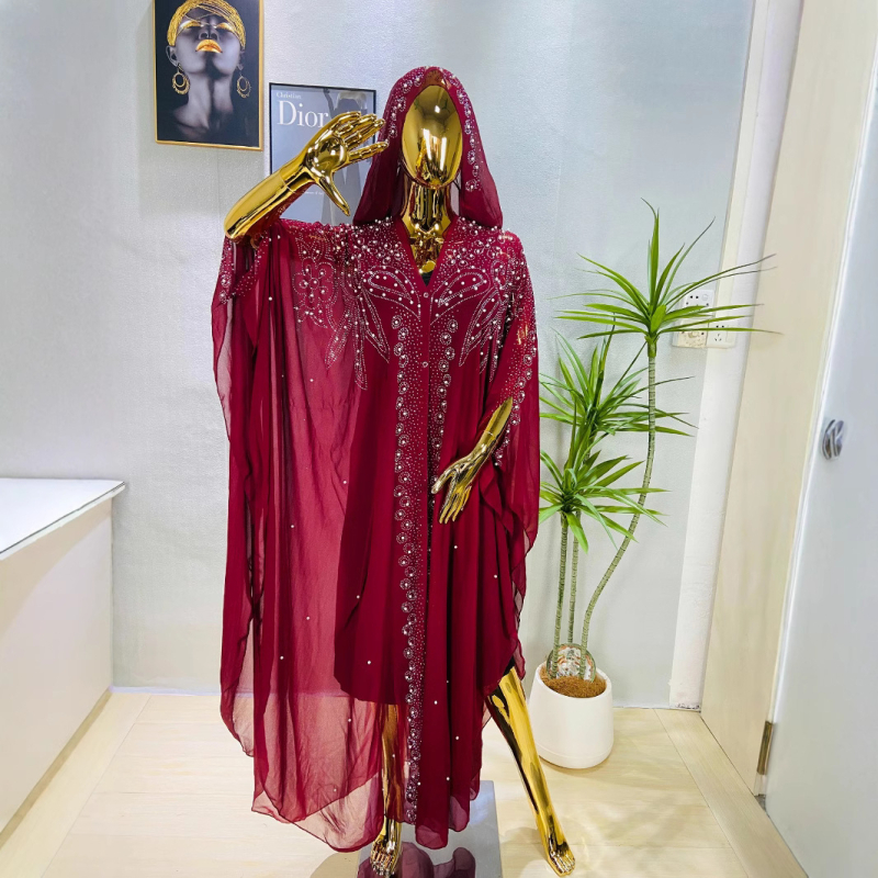 2025. Šljokice, vruće izbušene proljetne kristale, bliskoistočni, afrički, jugoistočnoazijski, vještački kamen, trubasti rukavi, široki šal, prekogranična vruća rasprodaja