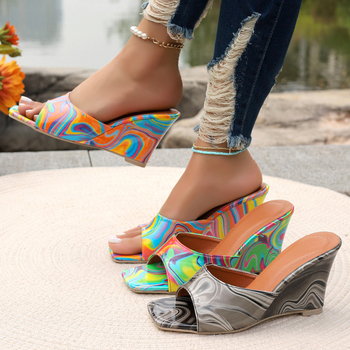 Új európai és amerikai új 2024 nyári éksarkú papucsok női divatos nyitott orrú szandálok külkereskedelmi plus size szandálok nőknek