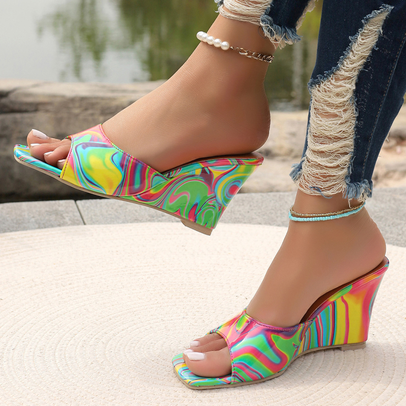 Új európai és amerikai új 2024 nyári éksarkú papucsok női divatos nyitott orrú szandálok külkereskedelmi plus size szandálok nőknek