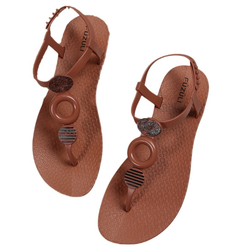 Európai és amerikai lezser lapos talpú szandálok és papucsok női rugalmas övcsatos strandszandálok külkereskedelmi szandálok lábujj nagy méretű római szandálok nagykereskedelem