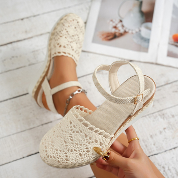 Szalma ékszandál női nyári platform platform platform magas sarkú szandál szandál lélegző divatos csatos szandál