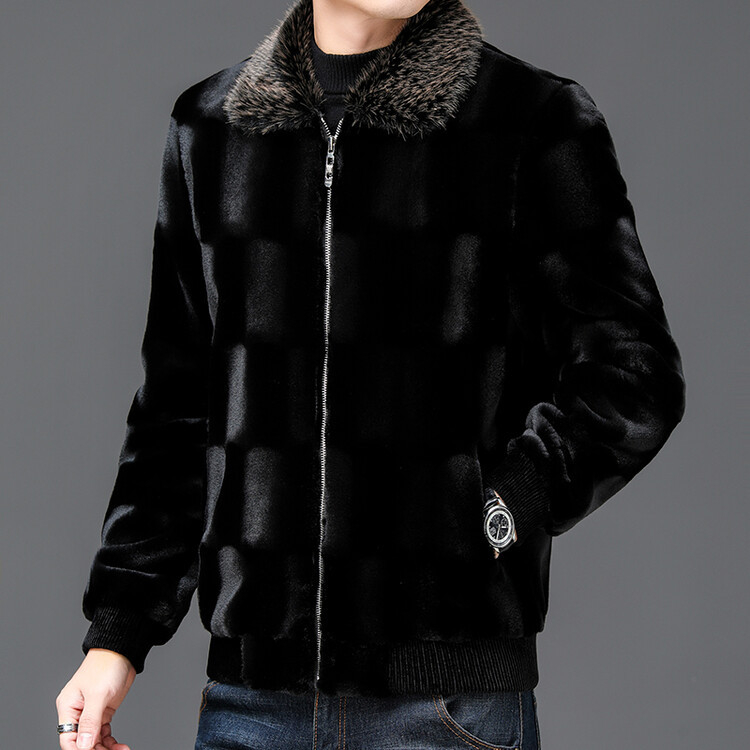 Haining audinės kailiniai vyriška striukė naujas aukso spalvos audinės kailiniai vyriški kailiniai žieminiai kailio vientisi viršutiniai drabužiai