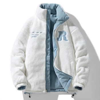Paarile mõeldud pööratav puuvillapolstriga jope, meeste talvine uue stiili fliisvoodriga, paksendatud ja soe, trendikas brändi tudengi puuvillapolstriga jope
