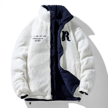 Paarile mõeldud pööratav puuvillapolstriga jope, meeste talvine uue stiili fliisvoodriga, paksendatud ja soe, trendikas brändi tudengi puuvillapolstriga jope