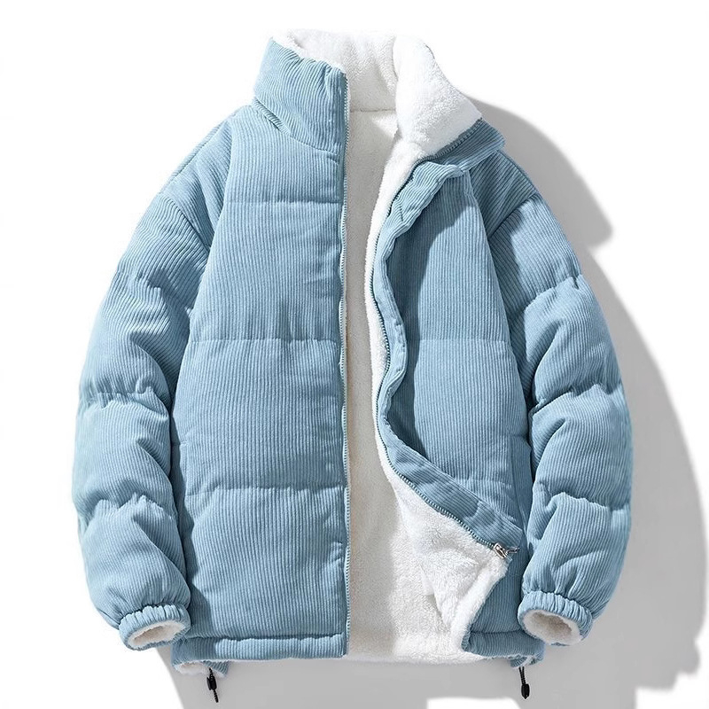 Paarile mõeldud pööratav puuvillapolstriga jope, meeste talvine uue stiili fliisvoodriga, paksendatud ja soe, trendikas brändi tudengi puuvillapolstriga jope