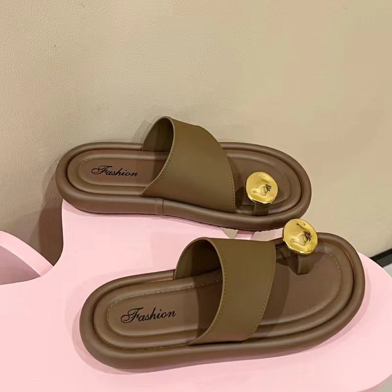 Női nyári divatos flip-flopok, felsőruházat, 2024, új, mindenhez illő, alkalmi, lapos, strandflip-flopok, csúcskategóriás szandálok