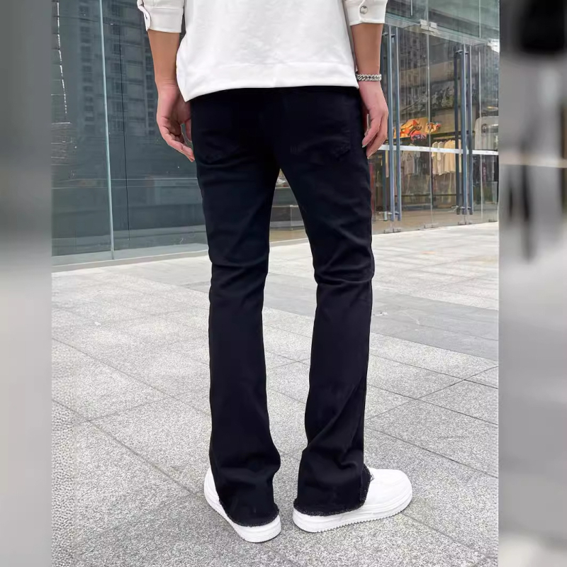 Kiváló minőségű európai és amerikai férfi rugalmas, szűk, kis szarvú farmer, külkereskedelmi független állomás, Jindian, háromszínű robbanások