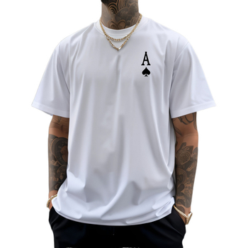 Мъжка ежедневна тениска с щампа на покер с асо пика - памучна тениска St P