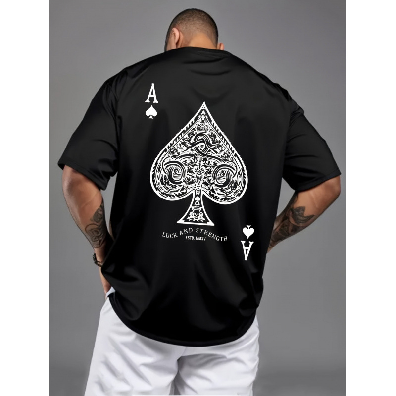 Férfi Ász Pikk Póker Mintás Lezser Póló - St P pamut póló