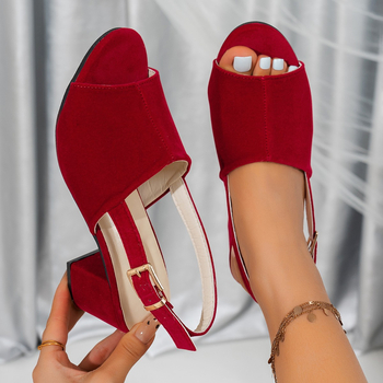 Καλοκαιρινά διασυνοριακά ευρωπαϊκά και αμερικανικά σανδάλια με ψηλοτάκουνα, γυναικεία 2025, συν μέγεθος, που ταιριάζει με το χρώμα, χοντρό τακούνι, ξένο εμπόριο, σανδάλια ανοιχτά δάχτυλα, χονδρική πώληση