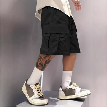 Pārrobežu karstie šorti, amerikāņu ikdienas šorti ar daudzkabatām, modernas zīmola brīvas, universālas plus izmēra bikses, vintage stila