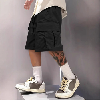 Pārrobežu karstie šorti, amerikāņu ikdienas šorti ar daudzkabatām, modernas zīmola brīvas, universālas plus izmēra bikses, vintage stila