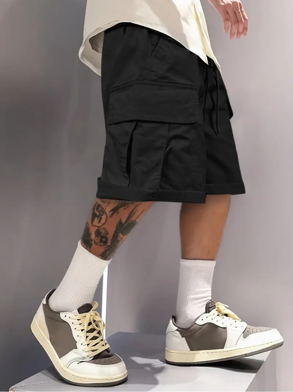 Pārrobežu karstie šorti, amerikāņu ikdienas šorti ar daudzkabatām, modernas zīmola brīvas, universālas plus izmēra bikses, vintage stila