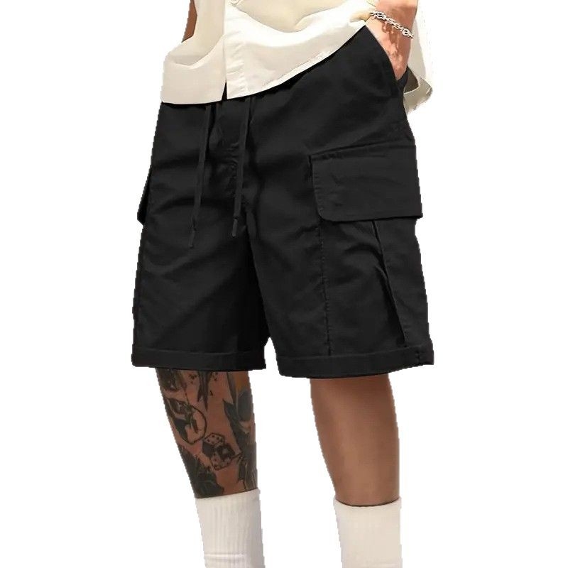 Pārrobežu karstie šorti, amerikāņu ikdienas šorti ar daudzkabatām, modernas zīmola brīvas, universālas plus izmēra bikses, vintage stila