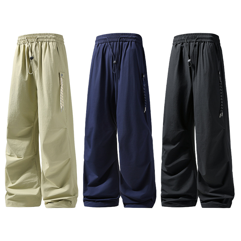 Nyári új munkaruha, kültéri, férfi és női, hegyi stílusú, funkcionális, vízlepergető, bő, széles szárú, jégselyem nadrág, kétfelé nyitható