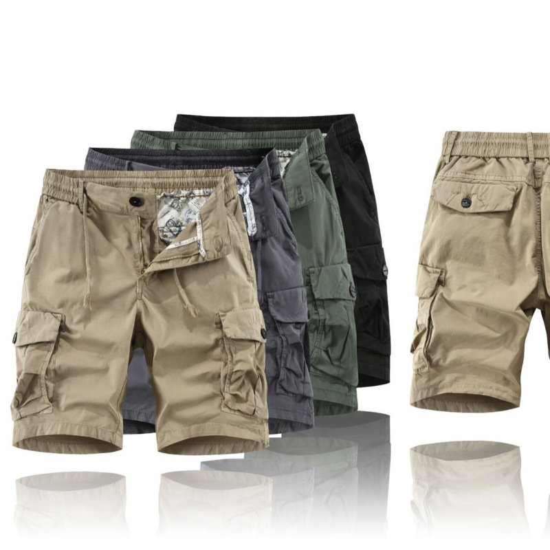 2025. aasta meeste suvised Jaapani stiilis kamuflaažmustriga kolmepunktilised puuvillased trendikad vabaaja cargo-lühikesed püksid L6301 vabaaja stiil