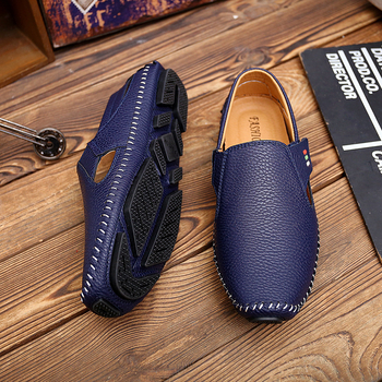 Ανδρικά παπούτσια καλοκαιριού 2020, αναπνεύσιμα παπούτσια Doug, μεγάλα λευκά, μαλακή σόλα, χαλαρά, καθημερινά δερμάτινα παπούτσια, ανδρικά παπούτσια αυτοκινήτου