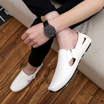 Ανδρικά παπούτσια καλοκαιριού 2020, αναπνεύσιμα παπούτσια Doug, μεγάλα λευκά, μαλακή σόλα, χαλαρά, καθημερινά δερμάτινα παπούτσια, ανδρικά παπούτσια αυτοκινήτου