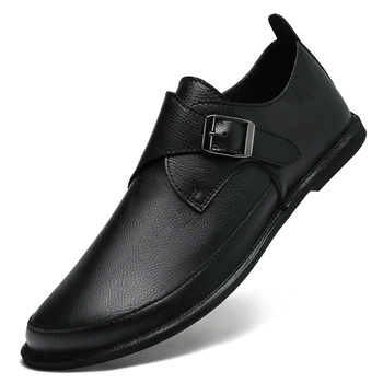 Tavaszi és őszi, határokon átnyúló, új, lezser, férfi mokaszinok, puha talpú, övcsatos, bebújós bőrcipők, plus size férfi cipők