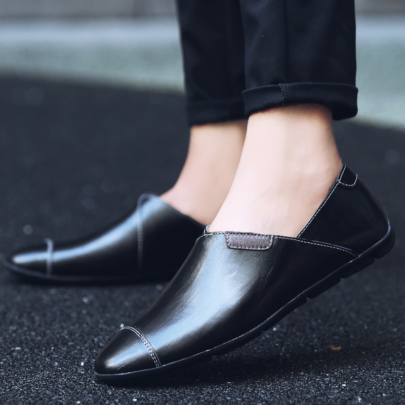 Kevadised meeste kingad Meeste Korea stiilis loomanahast pehme põhjaga laisad vabaaja nahast kingad Meeste pluss-suuruses laisad kingad Meeste kingad