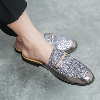 Muške cipele, prekogranične, veće veličine, nove polupapuče, modne sandale na preklop, kožne cipele, moderne ležerne kožne cipele, lijene polucipele