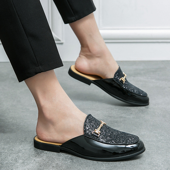 Muške cipele, prekogranične, veće veličine, nove polupapuče, modne sandale na preklop, kožne cipele, moderne ležerne kožne cipele, lijene polucipele