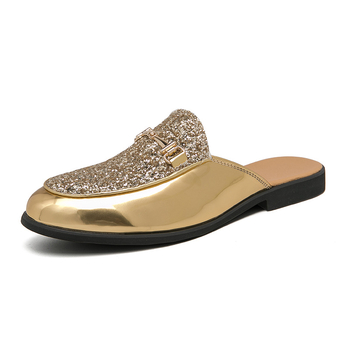 Muške cipele, prekogranične, veće veličine, nove polupapuče, modne sandale na preklop, kožne cipele, moderne ležerne kožne cipele, lijene polucipele