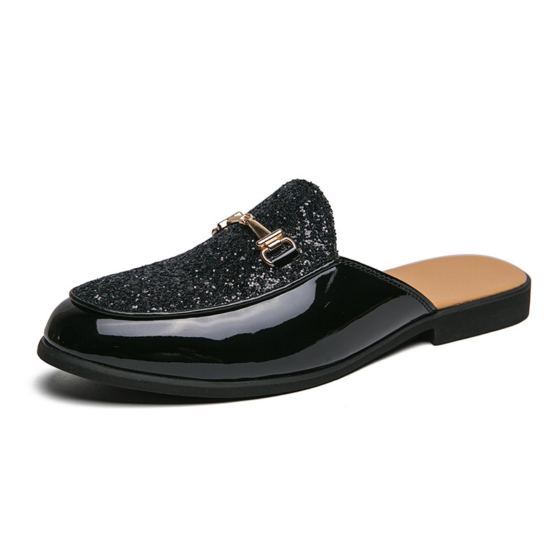 Muške cipele, prekogranične, veće veličine, nove polupapuče, modne sandale na preklop, kožne cipele, moderne ležerne kožne cipele, lijene polucipele