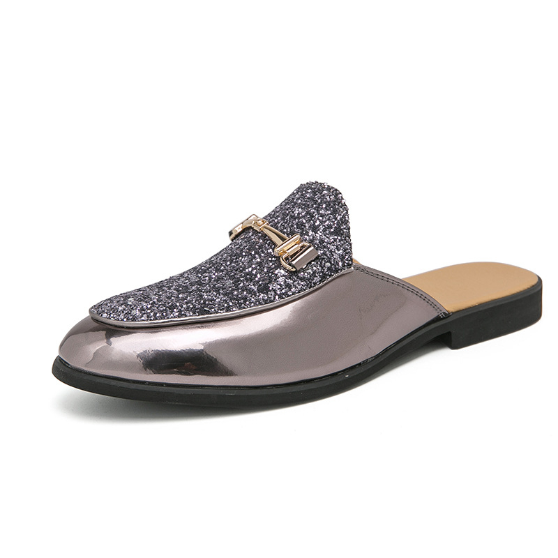 Muške cipele, prekogranične, veće veličine, nove polupapuče, modne sandale na preklop, kožne cipele, moderne ležerne kožne cipele, lijene polucipele