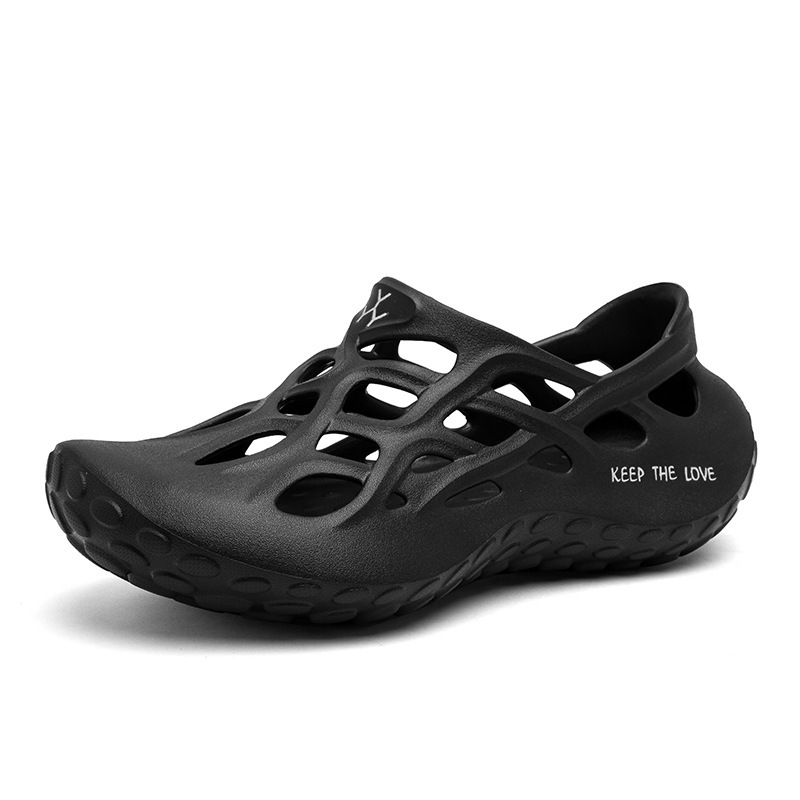 Piiriülesed 2024. aasta suvised uued pehme tallaga pluss-suuruses auguga kingad meestele Baotou õõnsad hingavad libisevad rannakingad