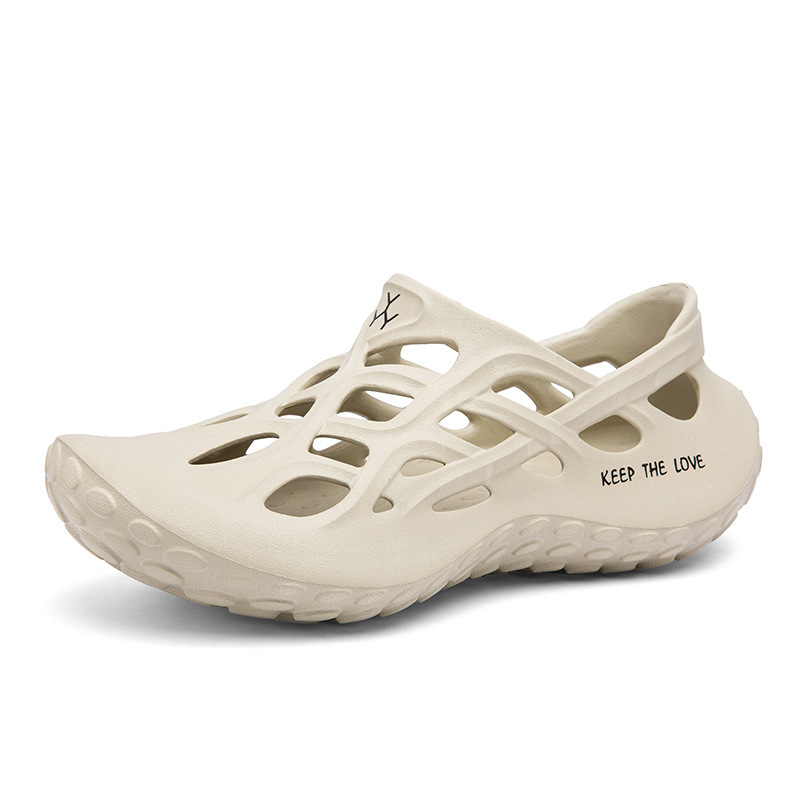 Piiriülesed 2024. aasta suvised uued pehme tallaga pluss-suuruses auguga kingad meestele Baotou õõnsad hingavad libisevad rannakingad