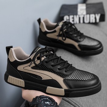 Külkereskedelmi férfi cipők Nyári Lélegző Vékony Hálós Üreges Hálós Sport Alkalmi Könnyű Plus size Kis Fehér Táblacipő Hálós Cipő