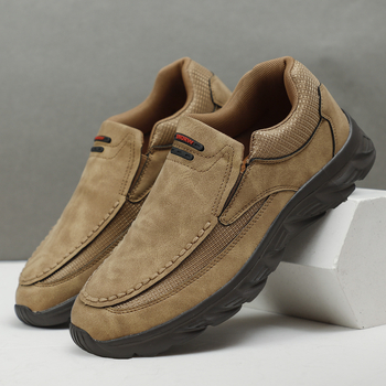 Vīriešu mokasīni Rudens vīriešu ikdienas apavi Uzvelkamie braukšanas apavi EVA zole ar krustenisku apmali, plus izmēra viegli mokasīni