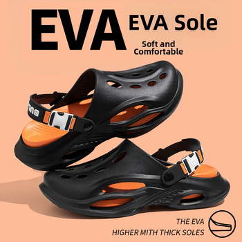 Παντόφλες 2025 Καλοκαίρι Νέα Hollow Breathable Baotou Διπλής Χρήσης Παπούτσια Παραλίας με Μαλακή Σόλα, Ανδρικά Casual Παπούτσια Παραλίας