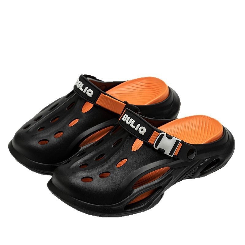 Papucsok 2025 Nyári Új Üreges Lélegző Baotou Kettős Felhasználású Lyukú Cipő Férfi Alkalmi Gátlási Puha Talpú Strandcipő