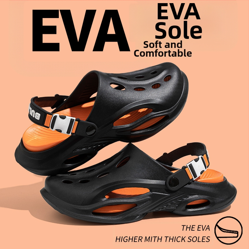 Papucsok 2025 Nyári Új Üreges Lélegző Baotou Kettős Felhasználású Lyukú Cipő Férfi Alkalmi Gátlási Puha Talpú Strandcipő