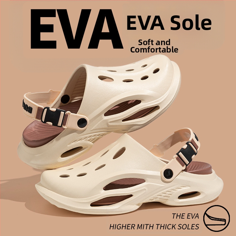 Papucsok 2025 Nyári Új Üreges Lélegző Baotou Kettős Felhasználású Lyukú Cipő Férfi Alkalmi Gátlási Puha Talpú Strandcipő