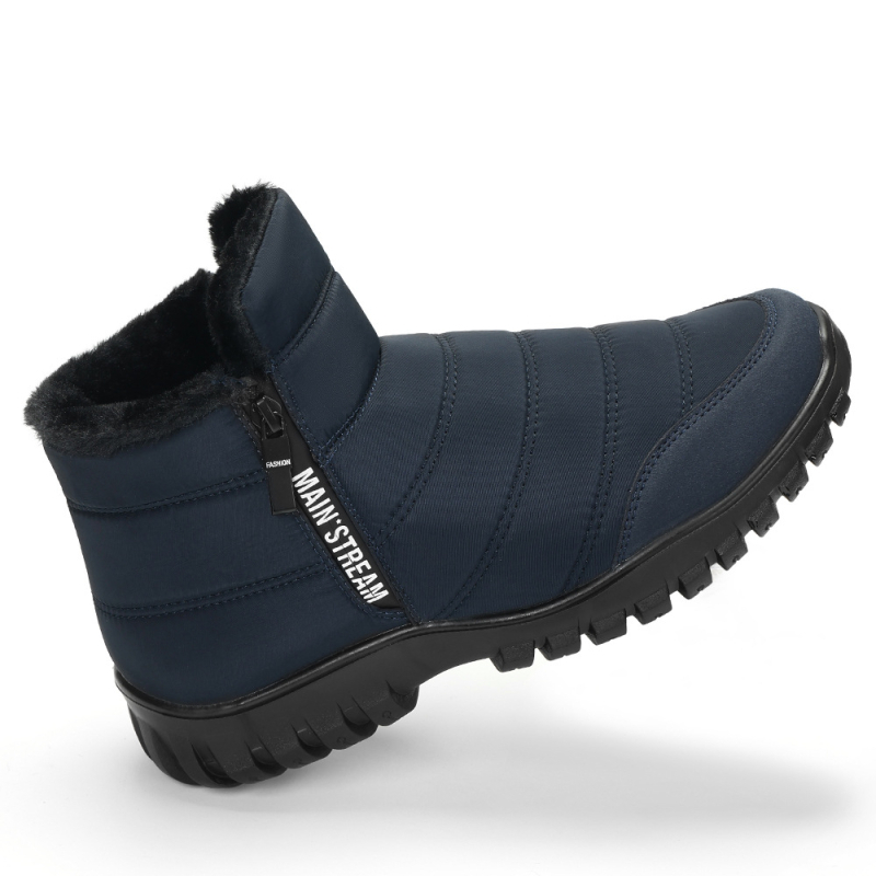Ανδρικά Παπούτσια Cross-Border Χειμερινά Παπούτσια με Εξωτερική Σόλα από PU, Επένδυση από Fleece, Ζεστά, Παπούτσια για Μέση Ηλικία και Ηλικιωμένους από Βαμβάκι, Ψηλές Μπότες Χιονιού με Διπλό Φερμουάρ, Dropshipping