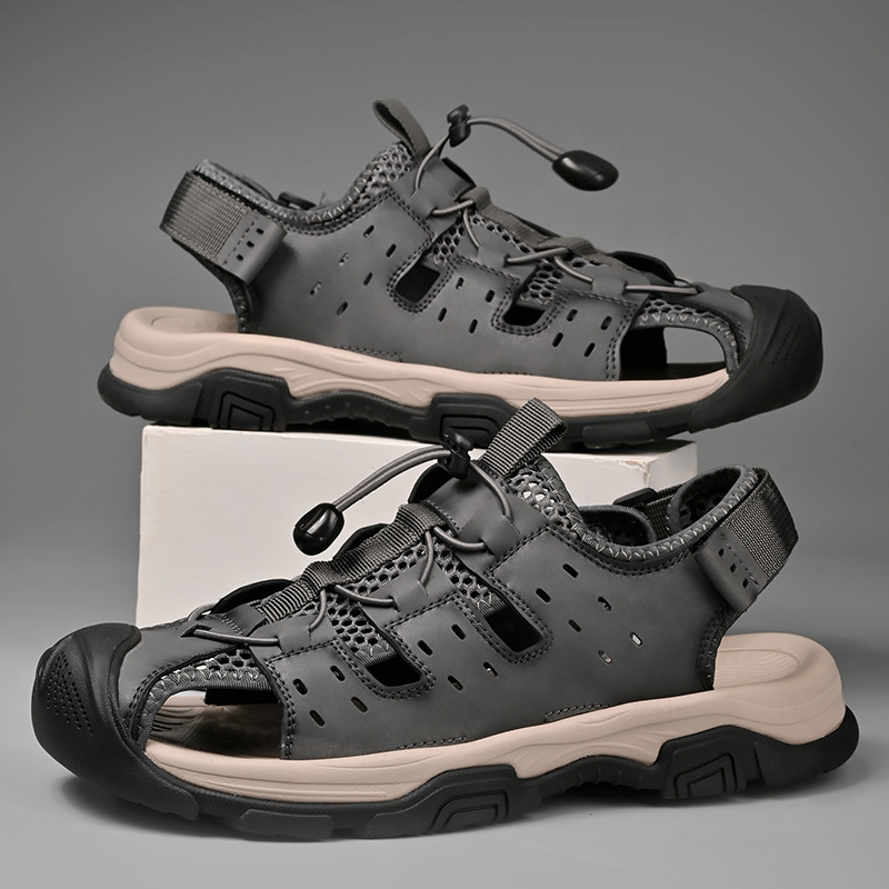 Férfi szandálok 2025 nyár új Trbottomy szabadtéri strandcipők férfi alkalmi vezetési puha talpú csúszásgátló szandálok