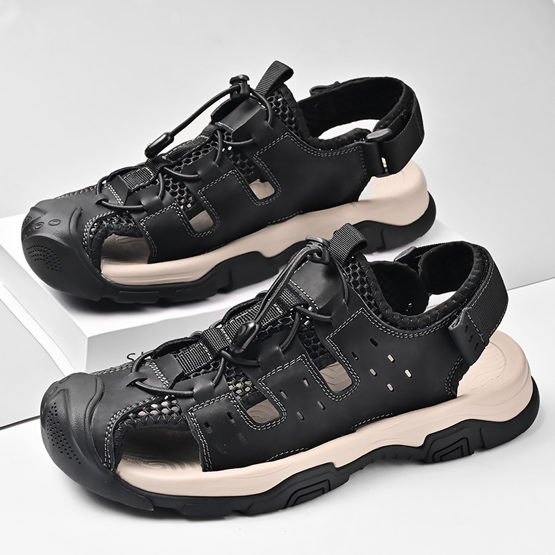 Férfi szandálok 2025 nyár új Trbottomy szabadtéri strandcipők férfi alkalmi vezetési puha talpú csúszásgátló szandálok