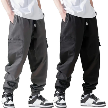 Férfi tavaszi és őszi kocogónadrág zsebes húzózsinórral, amerikai stílusú lezser, laza nadrág